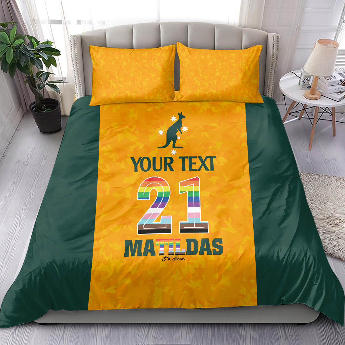 custom-australia-matildas-pride-with-kangaroo-bedding-set