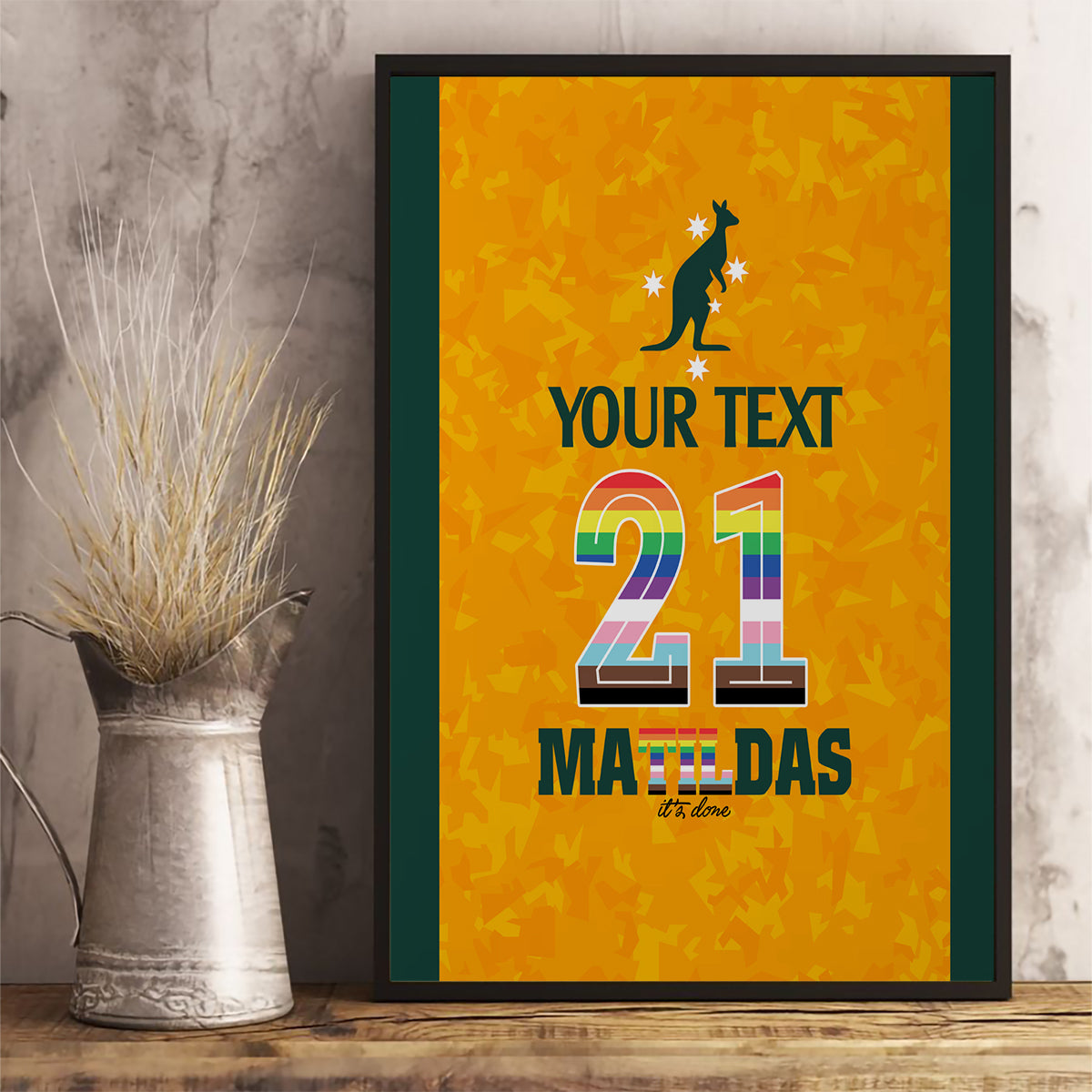 custom-australia-matildas-pride-with-kangaroo-canvas-wall-art