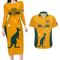 custom-australia-matildas-pride-with-kangaroo-couples-matching-long-sleeve-bodycon-dress-and-hawaiian-shirt