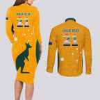 custom-australia-matildas-pride-with-kangaroo-couples-matching-long-sleeve-bodycon-dress-and-long-sleeve-button-shirt