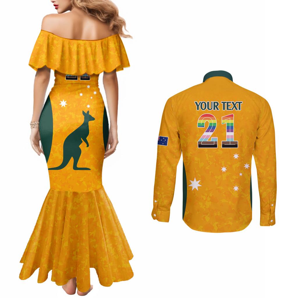 custom-australia-matildas-pride-with-kangaroo-couples-matching-mermaid-dress-and-long-sleeve-button-shirt