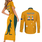custom-australia-matildas-pride-with-kangaroo-couples-matching-short-sleeve-bodycon-dress-and-long-sleeve-button-shirt