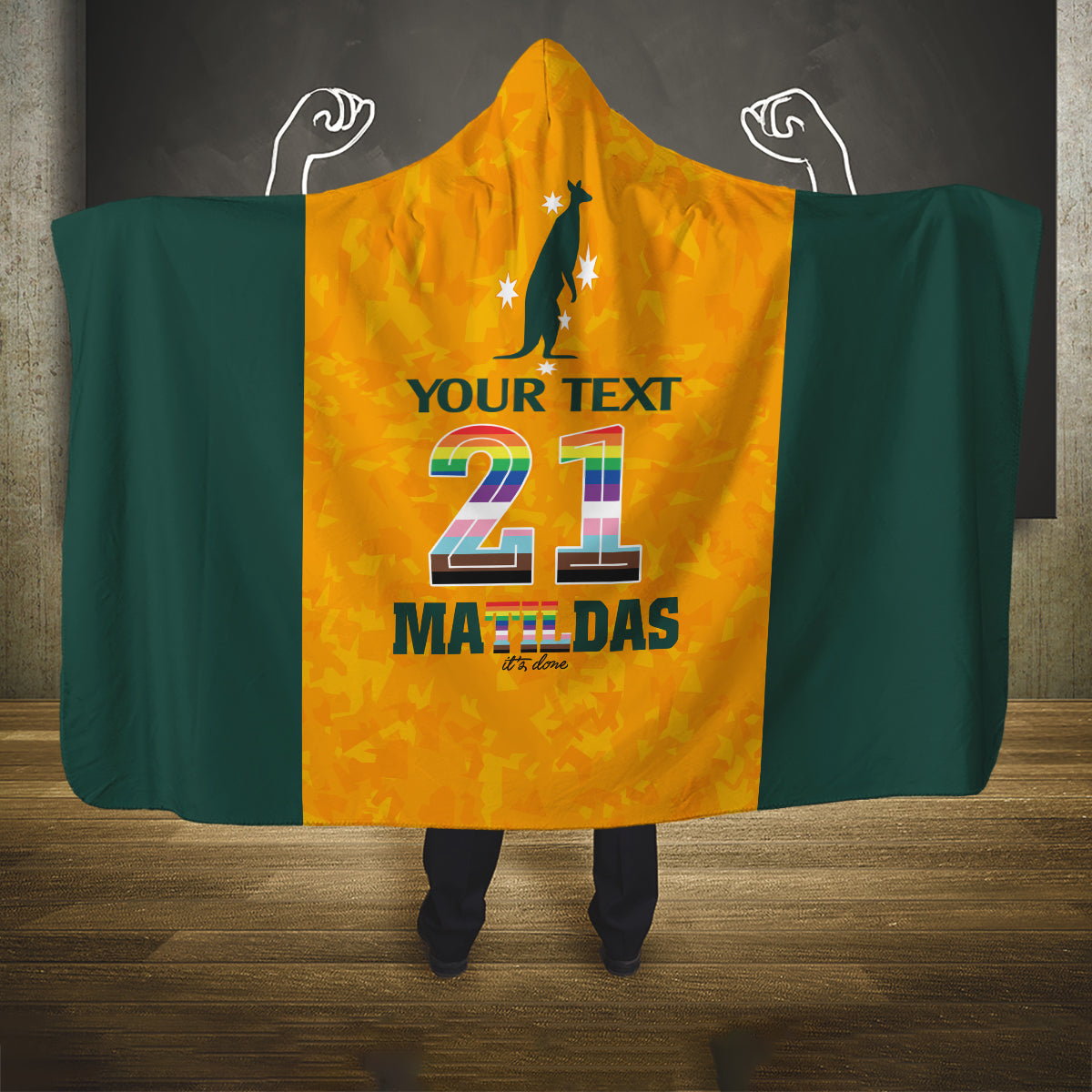 custom-australia-matildas-pride-with-kangaroo-hooded-blanket