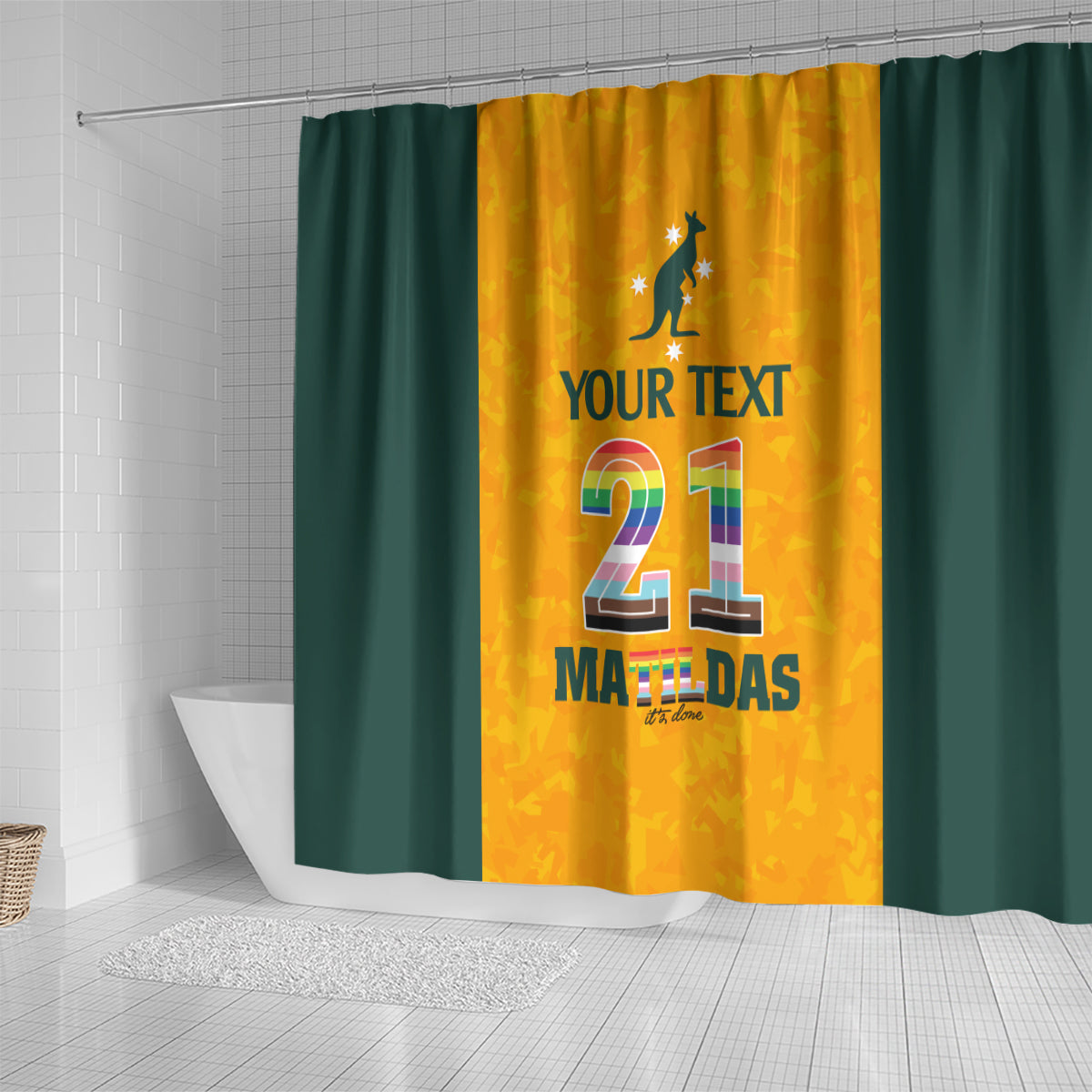 custom-australia-matildas-pride-with-kangaroo-shower-curtain