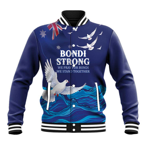 Bondi Beach Pray For Australia Personalised Baseball Jacket - Aussie Hoodie
