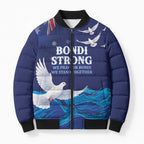 Bondi Beach Pray For Australia Personalised Bomber Puffer Jacket - Aussie Hoodie