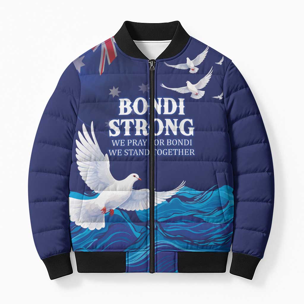 Bondi Beach Pray For Australia Personalised Bomber Puffer Jacket - Aussie Hoodie