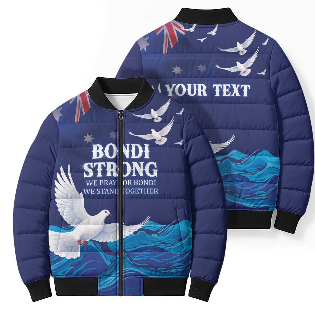 Bondi Beach Pray For Australia Personalised Bomber Puffer Jacket - Aussie Hoodie