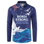 Bondi Beach Pray For Australia Personalised Button Sweatshirt - Aussie Hoodie