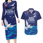 Bondi Beach Pray For Australia Personalised Couples Matching Long Sleeve Bodycon Dress and Hawaiian Shirt - Aussie Hoodie