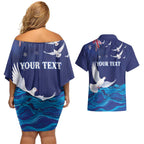 Bondi Beach Pray For Australia Personalised Couples Matching Off Shoulder Short Dress and Hawaiian Shirt - Aussie Hoodie