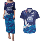 Bondi Beach Pray For Australia Personalised Couples Matching Puletasi and Hawaiian Shirt - Aussie Hoodie