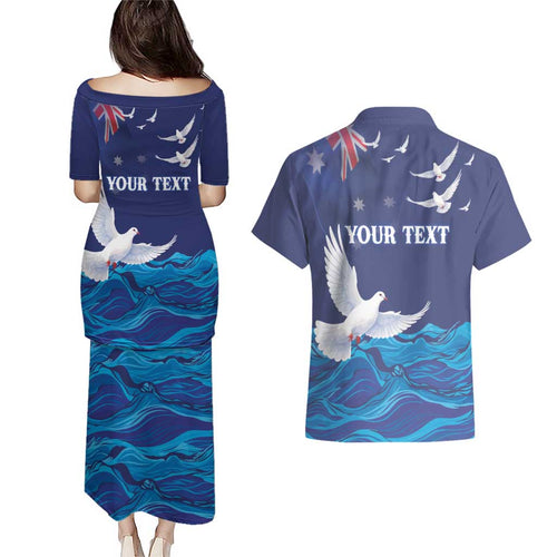 Bondi Beach Pray For Australia Personalised Couples Matching Puletasi and Hawaiian Shirt - Aussie Hoodie