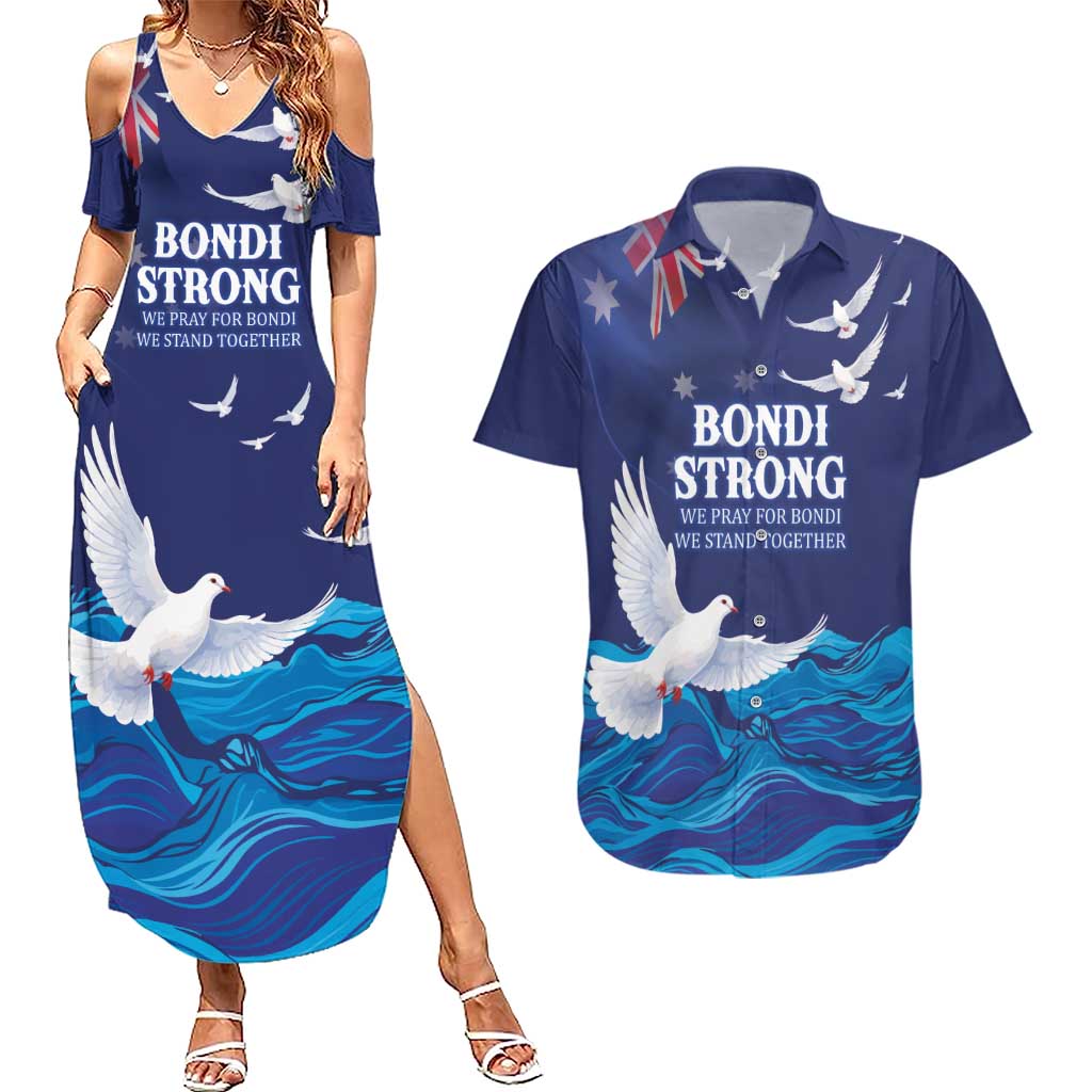 Bondi Beach Pray For Australia Personalised Couples Matching Summer Maxi Dress and Hawaiian Shirt - Aussie Hoodie