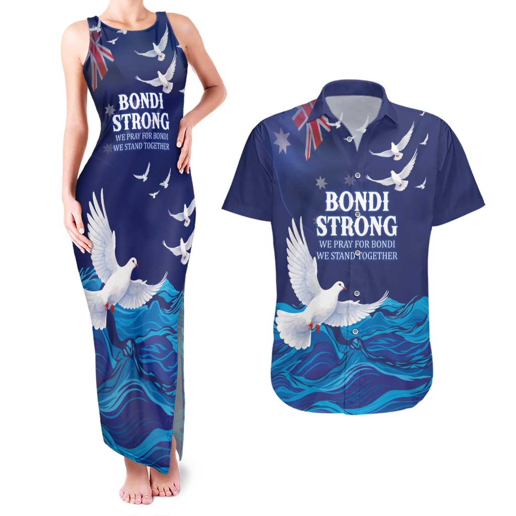 Bondi Beach Pray For Australia Personalised Couples Matching Tank Maxi Dress and Hawaiian Shirt - Aussie Hoodie