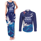 Bondi Beach Pray For Australia Personalised Couples Matching Tank Maxi Dress and Long Sleeve Button Shirt - Aussie Hoodie