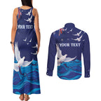 Bondi Beach Pray For Australia Personalised Couples Matching Tank Maxi Dress and Long Sleeve Button Shirt - Aussie Hoodie
