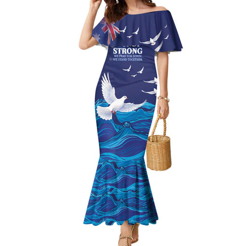 Bondi Beach Pray For Australia Personalised Family Matching Mermaid Dress and Hawaiian Shirt - Aussie Hoodie