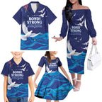 Bondi Beach Pray For Australia Personalised Family Matching Off The Shoulder Long Sleeve Dress and Hawaiian Shirt - Aussie Hoodie