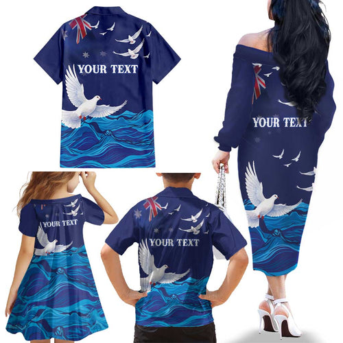 Bondi Beach Pray For Australia Personalised Family Matching Off The Shoulder Long Sleeve Dress and Hawaiian Shirt - Aussie Hoodie