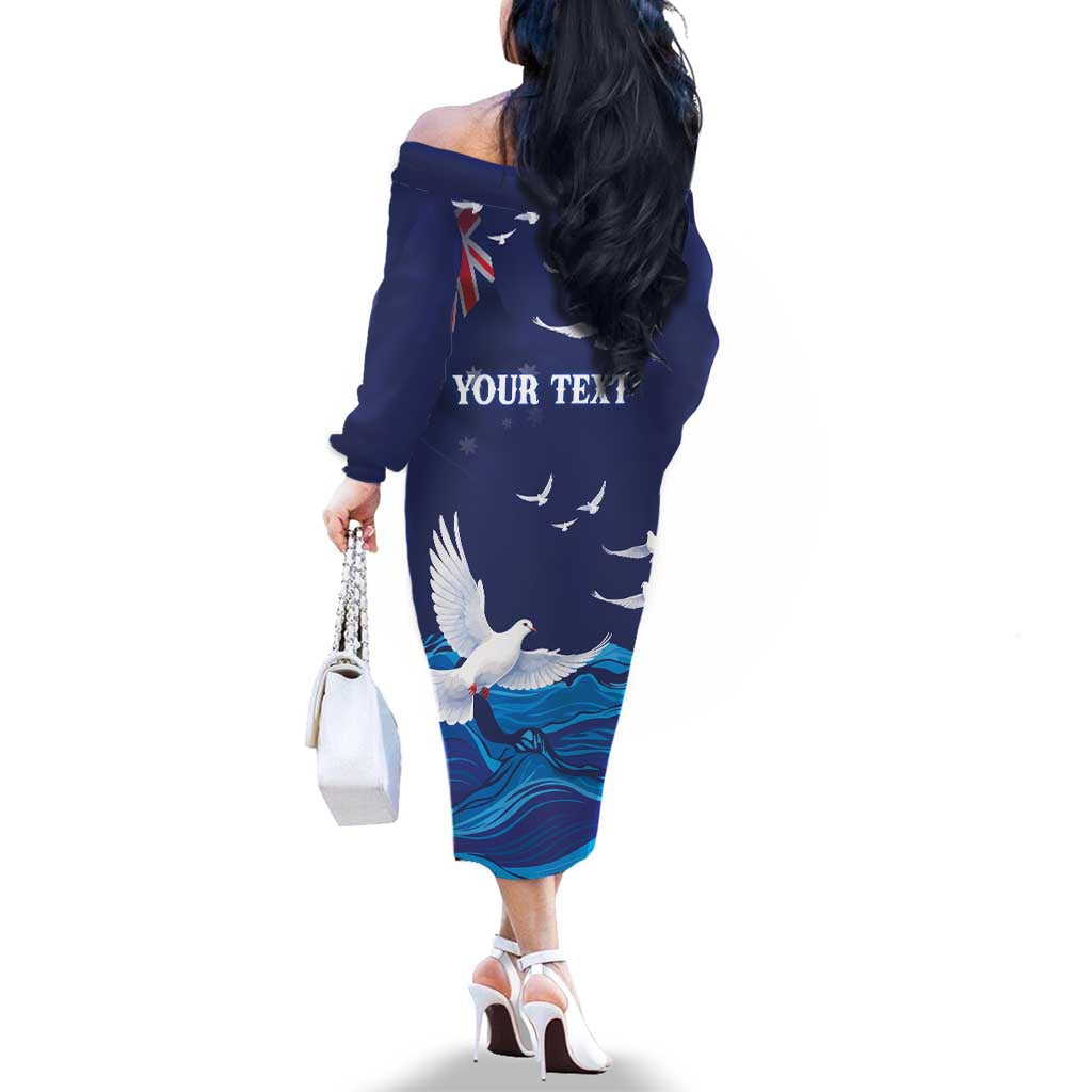 Bondi Beach Pray For Australia Personalised Family Matching Off The Shoulder Long Sleeve Dress and Hawaiian Shirt - Aussie Hoodie