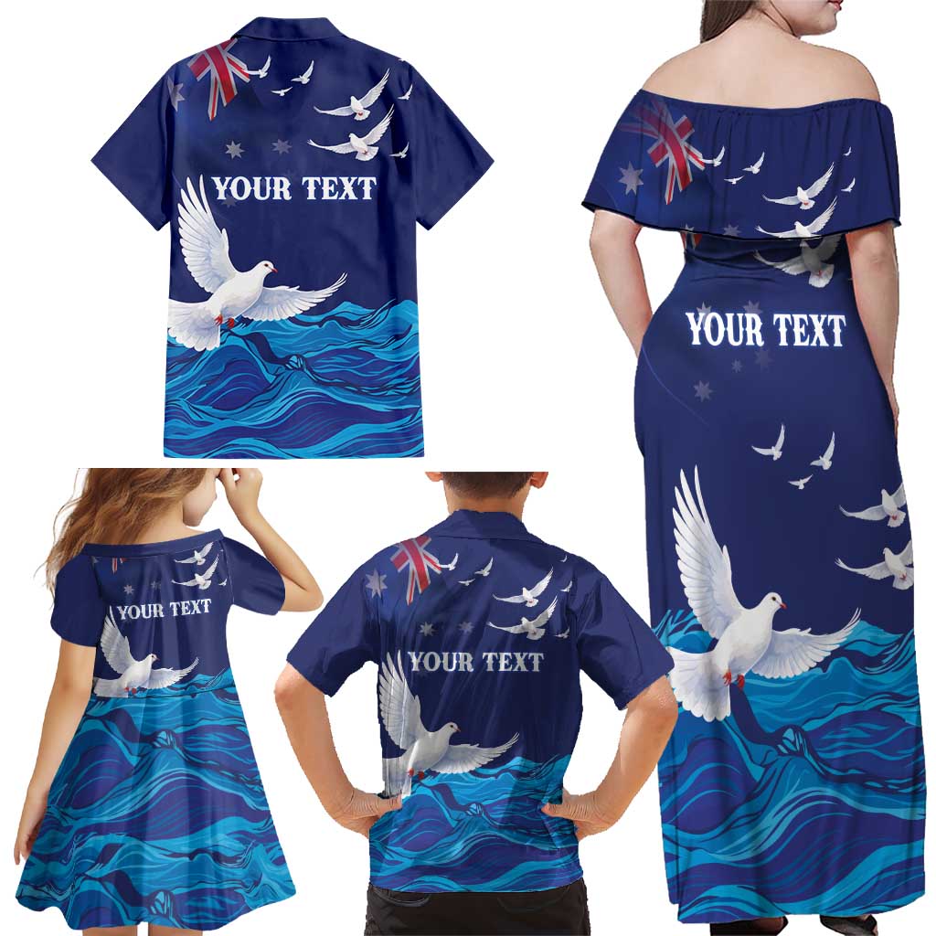 Bondi Beach Pray For Australia Personalised Family Matching Off Shoulder Maxi Dress and Hawaiian Shirt - Aussie Hoodie