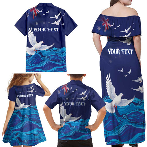 Bondi Beach Pray For Australia Personalised Family Matching Off Shoulder Maxi Dress and Hawaiian Shirt - Aussie Hoodie