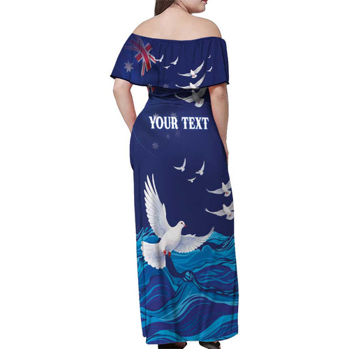 Bondi Beach Pray For Australia Personalised Family Matching Off Shoulder Maxi Dress and Hawaiian Shirt - Aussie Hoodie