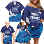 Bondi Beach Pray For Australia Personalised Family Matching Off Shoulder Short Dress and Hawaiian Shirt - Aussie Hoodie