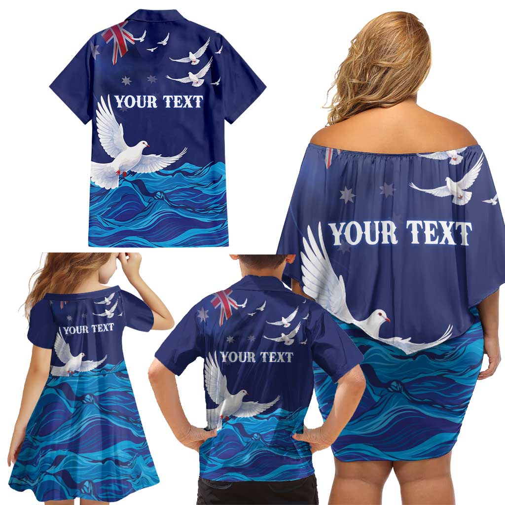 Bondi Beach Pray For Australia Personalised Family Matching Off Shoulder Short Dress and Hawaiian Shirt - Aussie Hoodie
