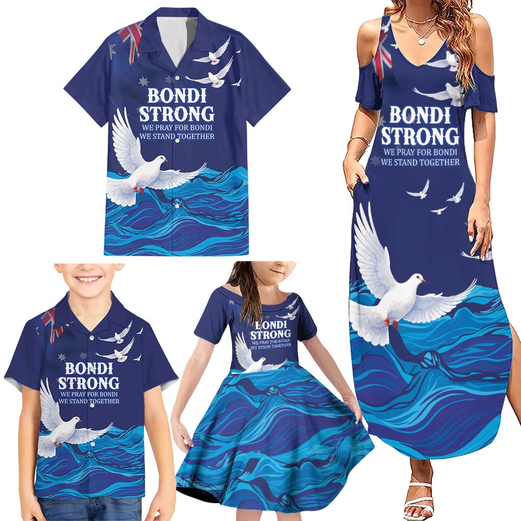 Bondi Beach Pray For Australia Personalised Family Matching Summer Maxi Dress and Hawaiian Shirt - Aussie Hoodie