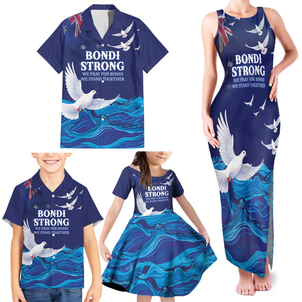 Bondi Beach Pray For Australia Personalised Family Matching Tank Maxi Dress and Hawaiian Shirt - Aussie Hoodie