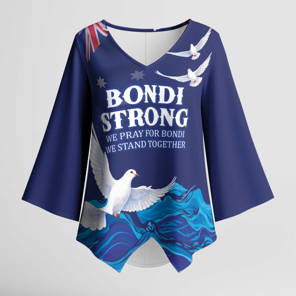 Bondi Beach Pray For Australia Personalised Kimono Sleeve Blouse - Aussie Hoodie