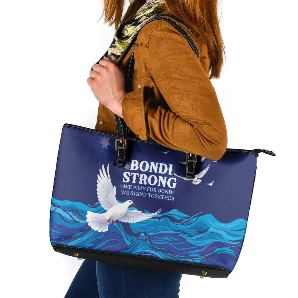 Bondi Beach Pray For Australia Leather Tote Bag - Aussie Hoodie