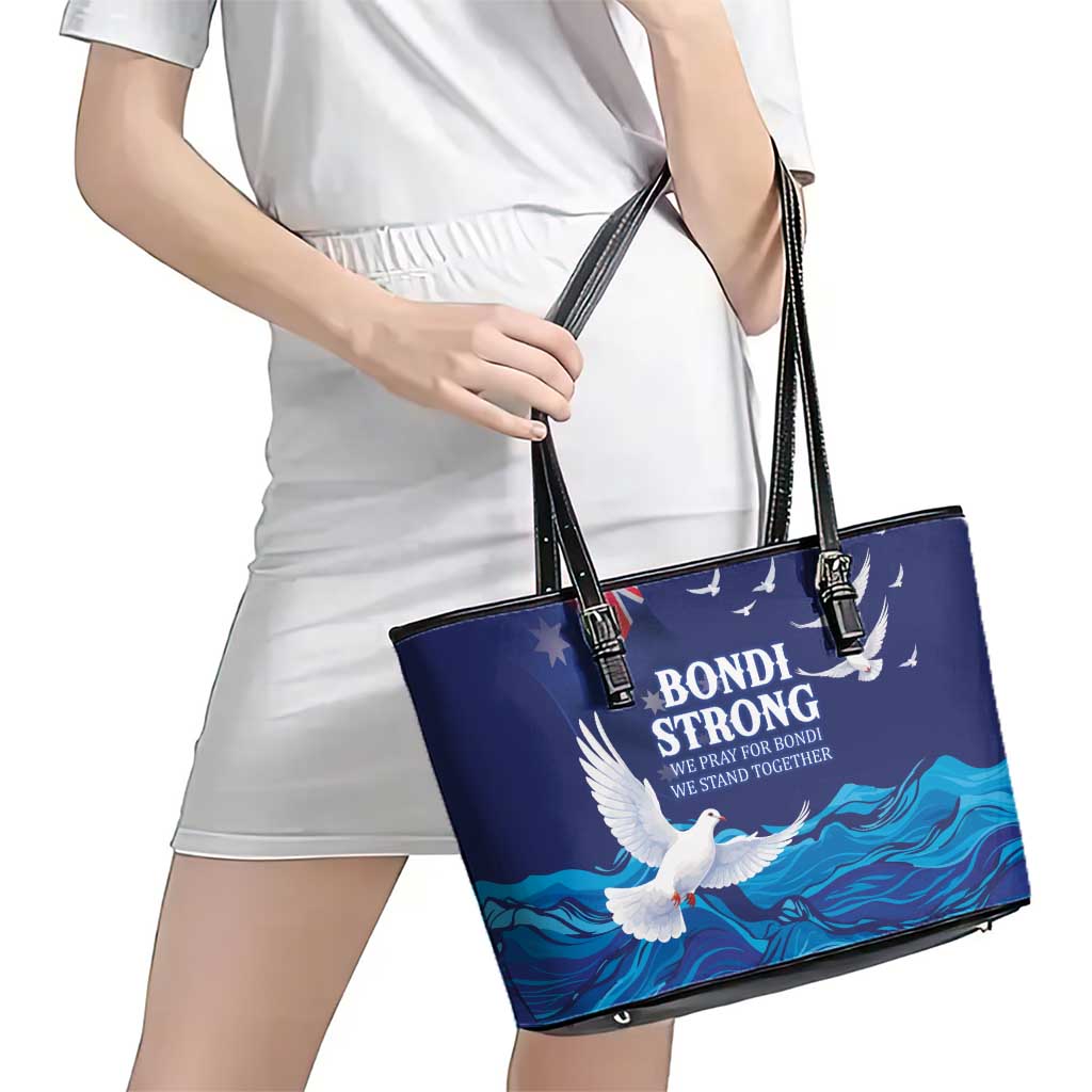 Bondi Beach Pray For Australia Leather Tote Bag - Aussie Hoodie
