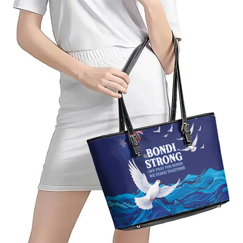 Bondi Beach Pray For Australia Leather Tote Bag - Aussie Hoodie
