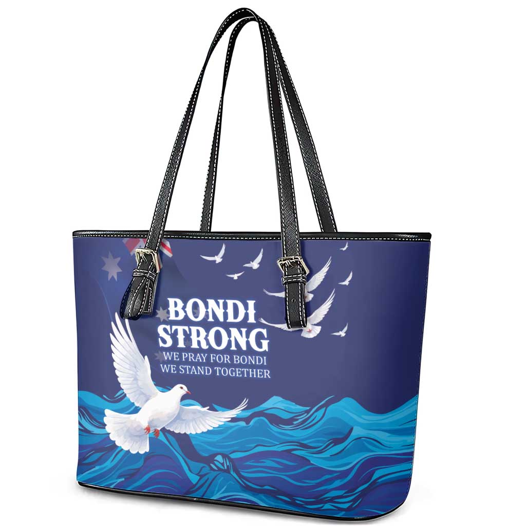 Bondi Beach Pray For Australia Leather Tote Bag - Aussie Hoodie