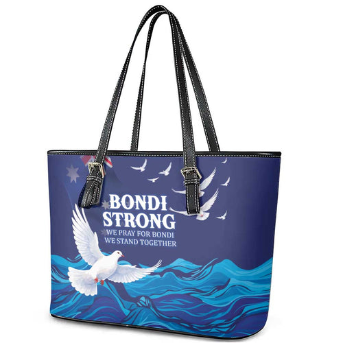 Bondi Beach Pray For Australia Leather Tote Bag - Aussie Hoodie