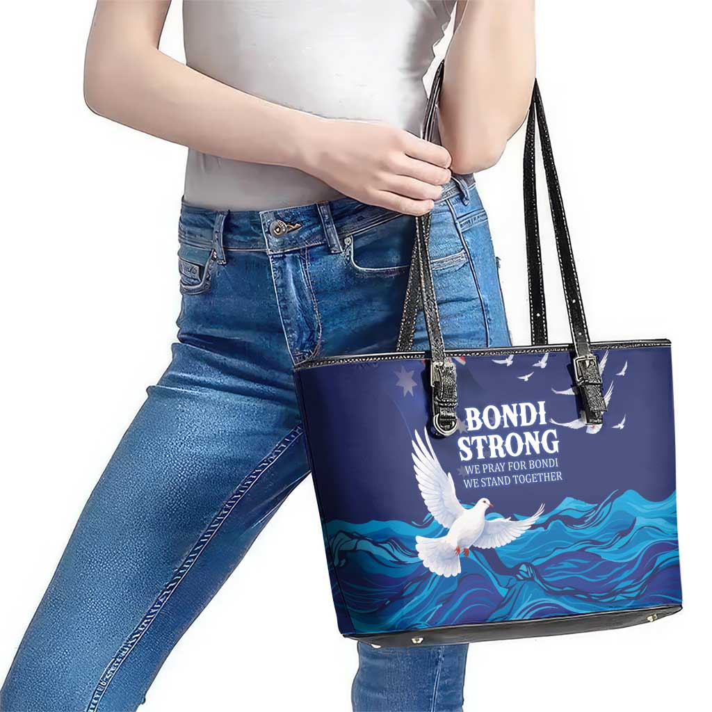 Bondi Beach Pray For Australia Leather Tote Bag - Aussie Hoodie
