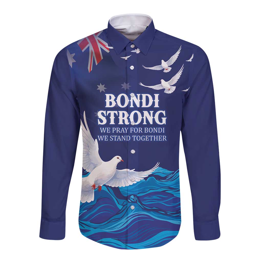 Bondi Beach Pray For Australia Personalised Long Sleeve Button Shirt - Aussie Hoodie
