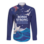 Bondi Beach Pray For Australia Personalised Long Sleeve Button Shirt - Aussie Hoodie