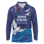 Bondi Beach Pray For Australia Personalised Long Sleeve Polo Shirt - Aussie Hoodie