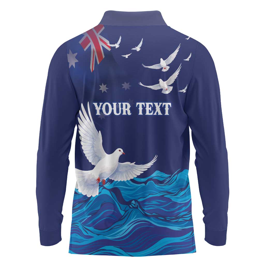 Bondi Beach Pray For Australia Personalised Long Sleeve Polo Shirt - Aussie Hoodie