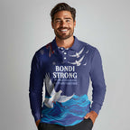 Bondi Beach Pray For Australia Personalised Long Sleeve Polo Shirt - Aussie Hoodie