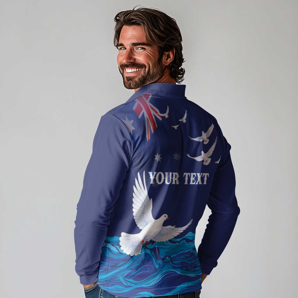 Bondi Beach Pray For Australia Personalised Long Sleeve Polo Shirt - Aussie Hoodie