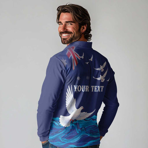 Bondi Beach Pray For Australia Personalised Long Sleeve Polo Shirt - Aussie Hoodie