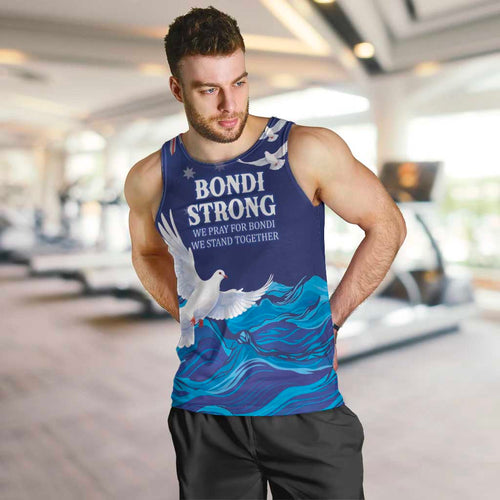 Bondi Beach Pray For Australia Personalised Men Tank Top - Aussie Hoodie