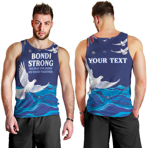 Bondi Beach Pray For Australia Personalised Men Tank Top - Aussie Hoodie