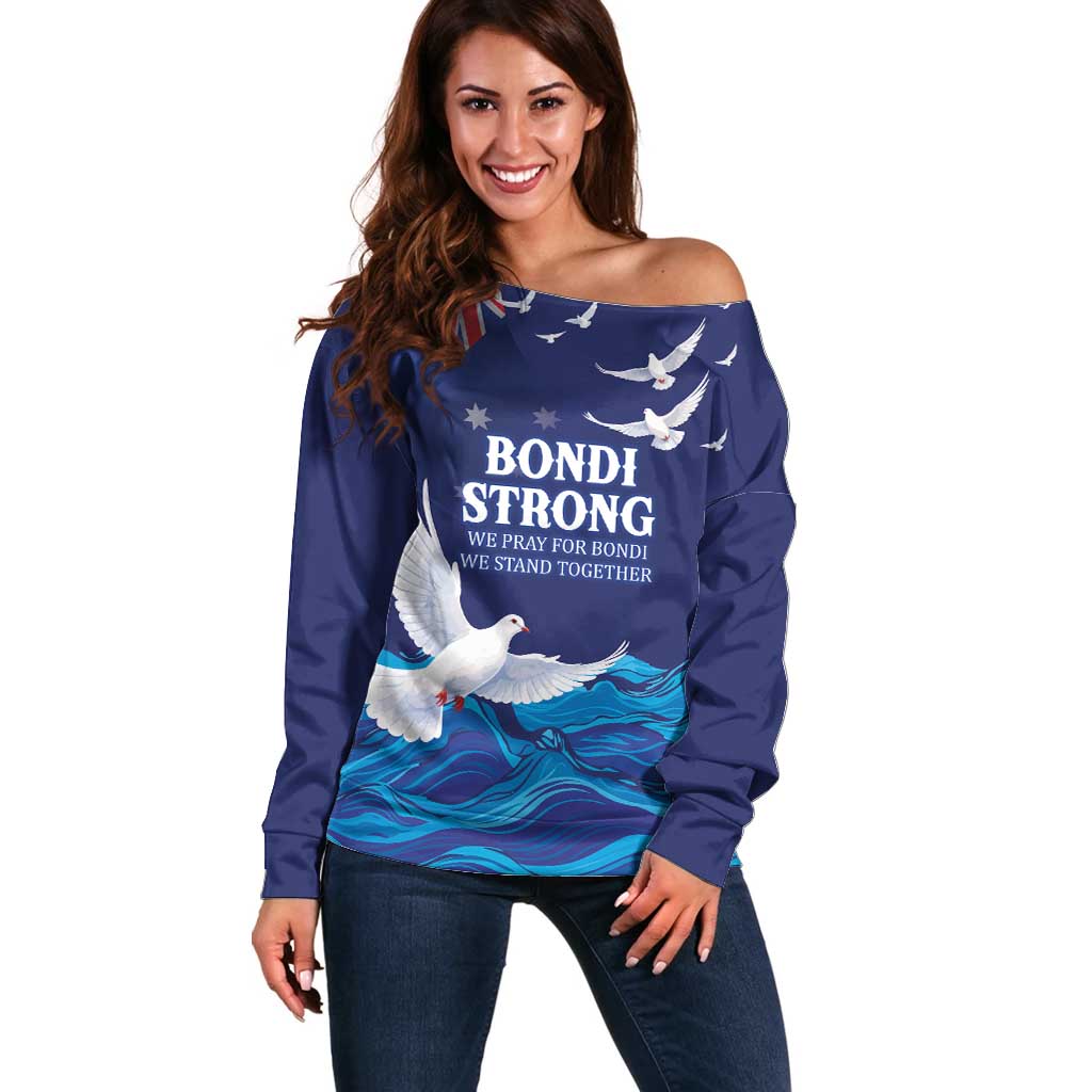 Bondi Beach Pray For Australia Personalised Off Shoulder Sweater - Aussie Hoodie
