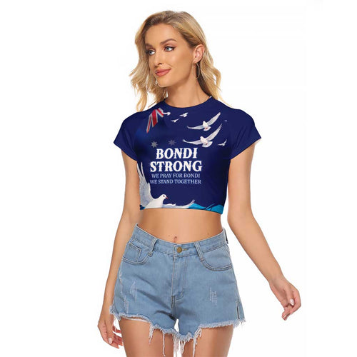 Bondi Beach Pray For Australia Personalised Raglan Cropped T Shirt - Aussie Hoodie